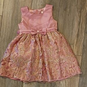 Biscotti Pink and Gold Lace Kids Dress